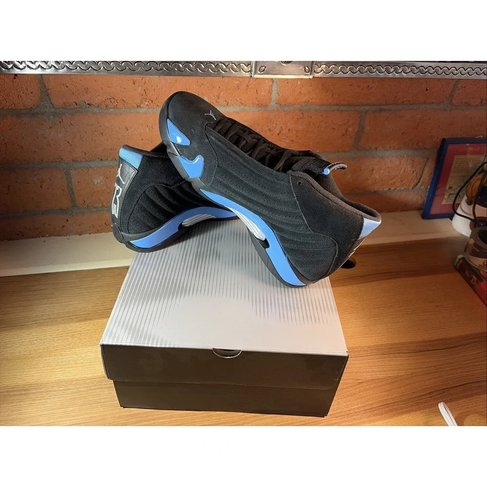 New Jordan Air Jordan 12.5 University Blue Black Suede 487471-007 Men's Sneaker